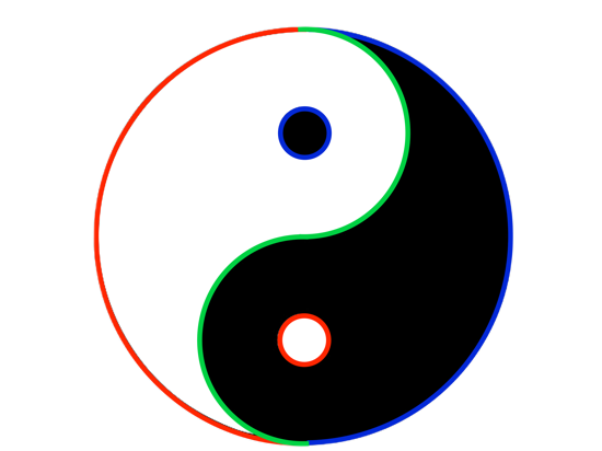 An image of a yin yang symbol illustrating polyvagal theory