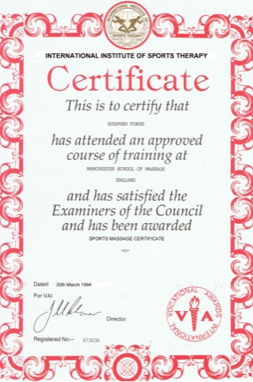 Sports Massage Certificate
